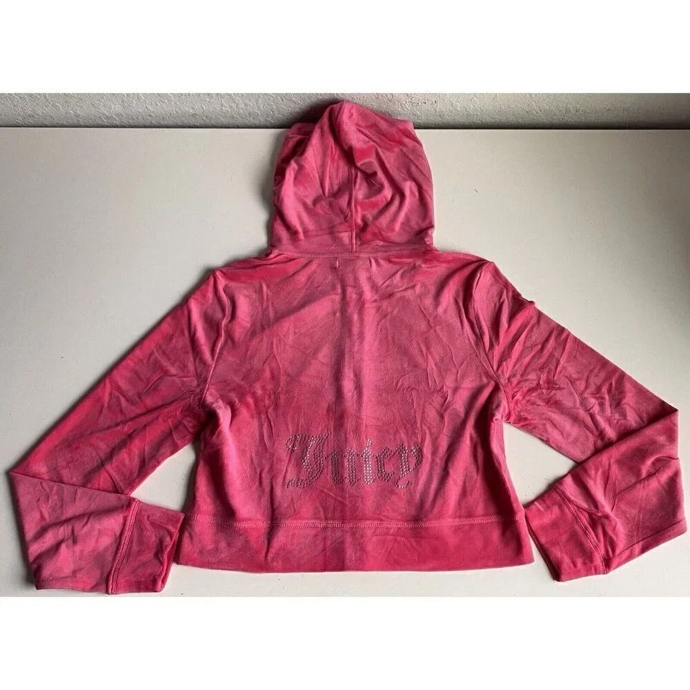 Juicy Couture Velour Track Jacket Hot Pink Full Zip Logo On The Back Women’s L